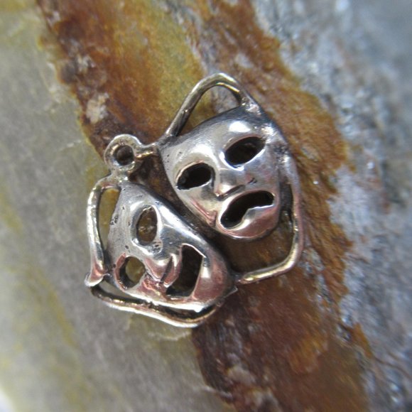 Sterling Silver Sock and Buskin Charm Theater Mask - Picture 3 of 7